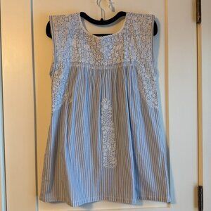 Mi Golondrina One of a Kind Flores blouse with hand embroidered detail